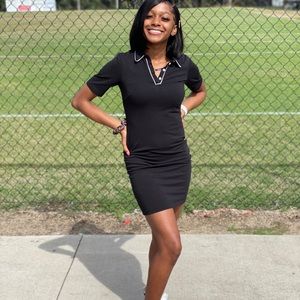 Black collared dress